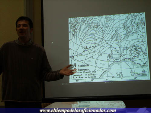 Mapa isob&agrave;ric que va mostrar Mariano Medina el dia abans de la gran nevada.