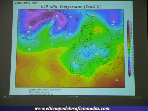 Mapa de temperaturas a 850 hPa