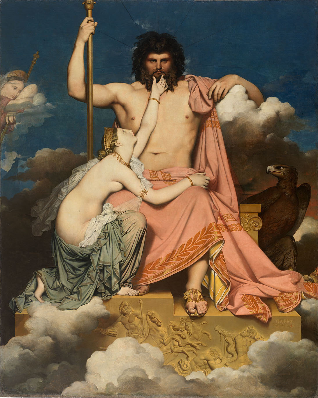 Mitologia romana - Jpiter era venerat com a du de la pluja, el llamp i el llampec. Com a protector de Roma li anomenaven Jpiter Optimus Maximus (el millor i ms alt)